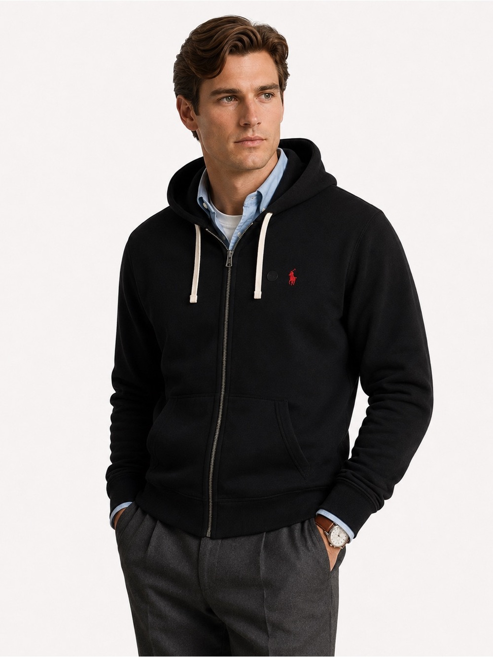 Polo Ralph Lauren Men’s Fleece Full-Zip Hoodie Black Size Medium